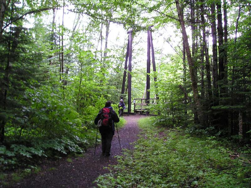 PemiBridgeHike (19).JPG - Returning to the suspension bridge, but this time we're going across.